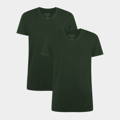 Bambus T-shirt til herre - 2 pak armygrøn - Bamboo Basics, S