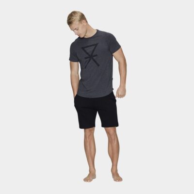 Grå sort bambus homewear sæt print til mænd fra JBS of Denmark, M