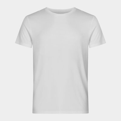 Hvid bambus r-neck t-shirt til herre fra Resteroeds, XXL