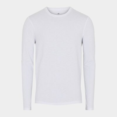 Hvid langærmet Bambus T-shirt til mænd fra JBS of Denmark, S