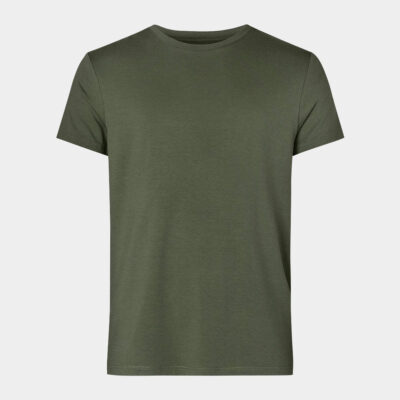 Army grøn bambus r-neck t-shirt til herre fra Resteroeds, M