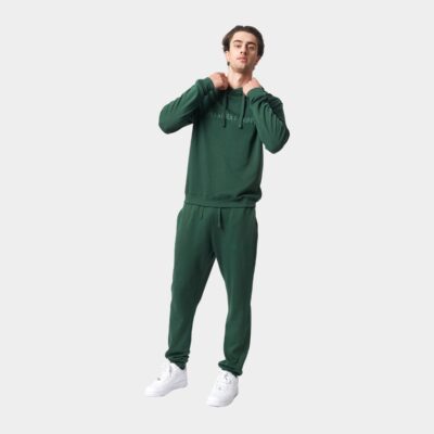 Bambus hoodie joggingsæt i grøn med logo fra Copenhagen Bamboo, XS