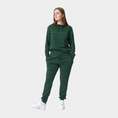 Bambus hoodie joggingsæt i grøn med logo til damer fra Copenhagen Bamboo, XS