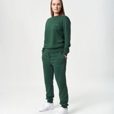 Bambus joggingsæt i grøn med logo til damer fra Copenhagen Bamboo, M