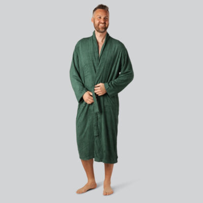 Bambus morgenkåbe i grøn til mænd XL