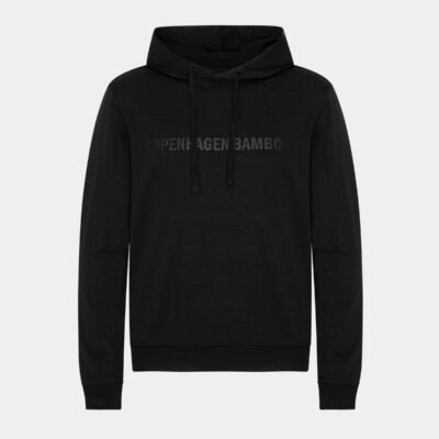 Sort bambus hoodie med logo til herre fra Copenhagen Bamboo, M