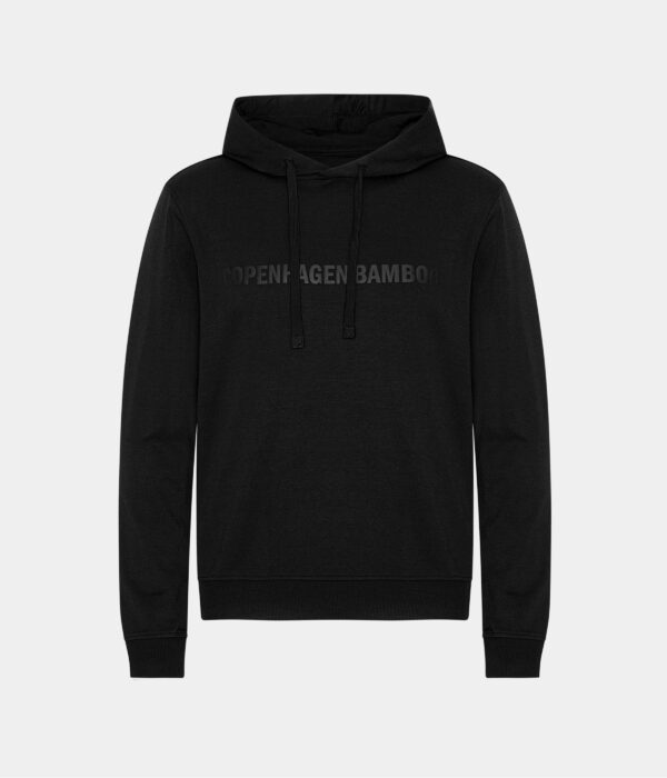 Sort bambus hoodie med logo til herre fra Copenhagen Bamboo, XXL