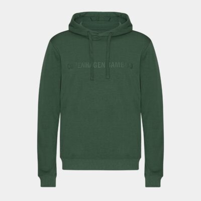 Grøn bambus hoodie til mænd med logo fra Copenhagen Bamboo, L