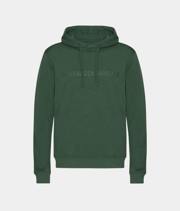 Grøn bambus hoodie til mænd med logo fra Copenhagen Bamboo, XS