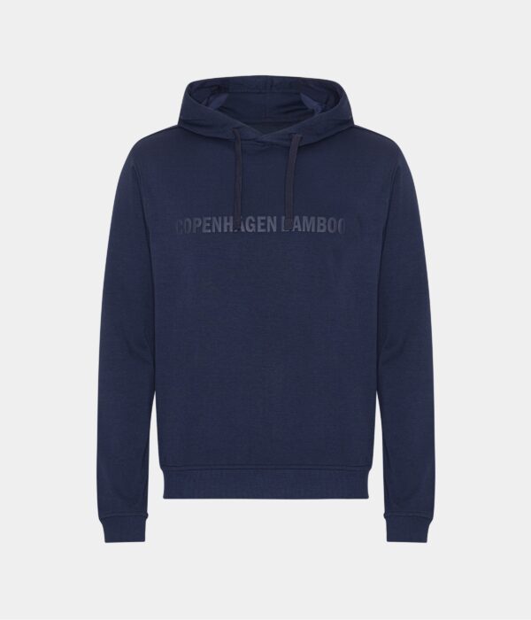 Navy bambus hoodie til mænd med logo fra Copenhagen Bamboo, L