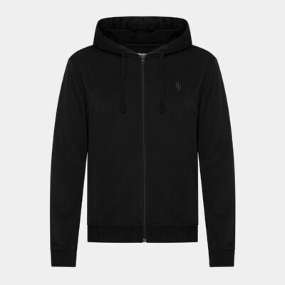 Sort bambus hoodie til mænd med lynlås fra Copenhagen Bamboo, M