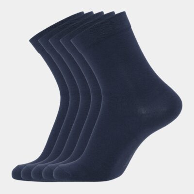 5 par navy bambus strømper unisex fra Copenhagen Bamboo, 34-39