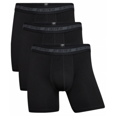 JBS 3-pak Bambus boxershorts long leg i sort til herre