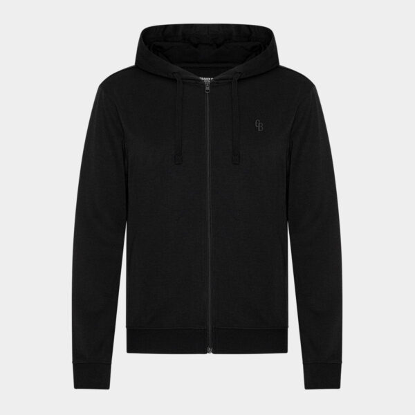 Sort bambus hoodie med lynlås fra Copenhagen Bamboo, L