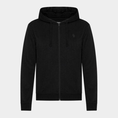 Sort bambus hoodie med lynlås fra Copenhagen Bamboo, XS