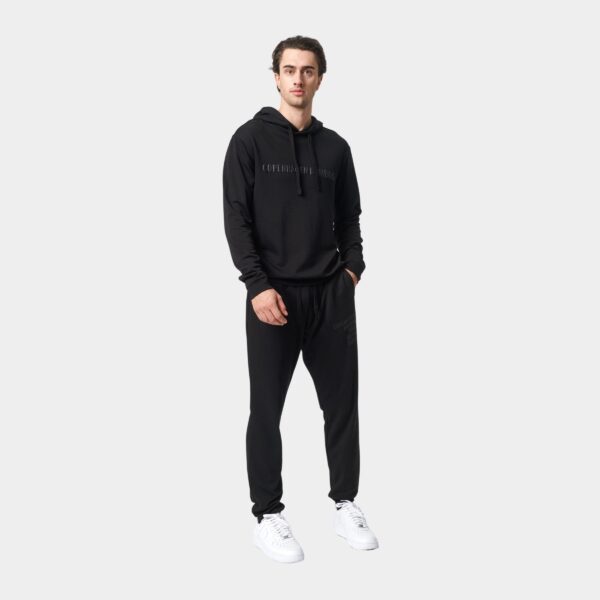 Bambus hoodie joggingsæt i sort med logo fra Copenhagen Bamboo, XS