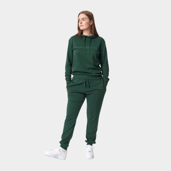 Bambus hoodie joggingsæt i grøn med logo til damer fra Copenhagen Bamboo, L