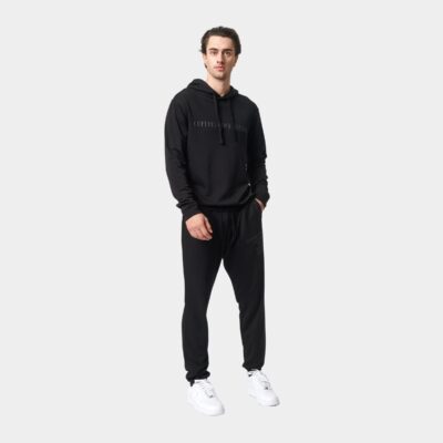 Bambus hoodie joggingsæt i sort med logo fra Copenhagen Bamboo, L