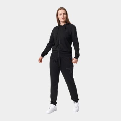 Bambus hoodie med lynlås joggingsæt i sort til damer fra Copenhagen Bamboo, L