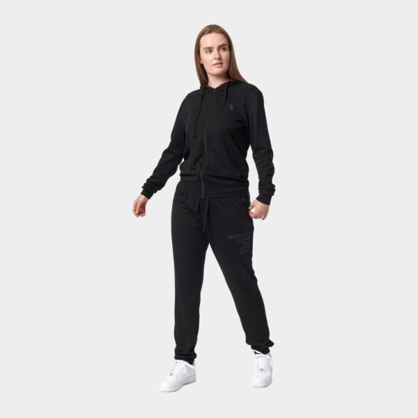 Bambus hoodie med lynlås joggingsæt i sort til damer fra Copenhagen Bamboo, M