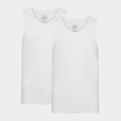 2 pak hvid bambus tank top til mænd fra Lindbergh, XXXL