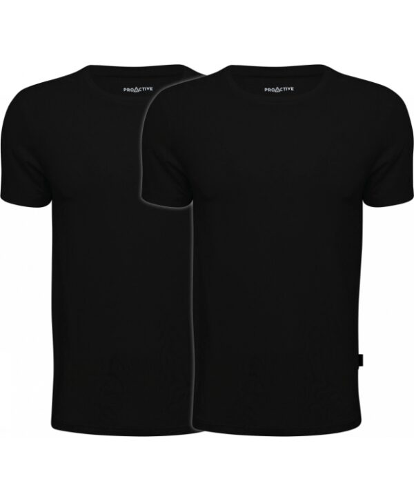 ProActive 2pak T-shirts bambus i sort til herre.